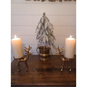 Brass reindeer candle holders